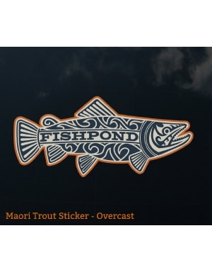 Fishpond Maori Trout Sticker in Overcast